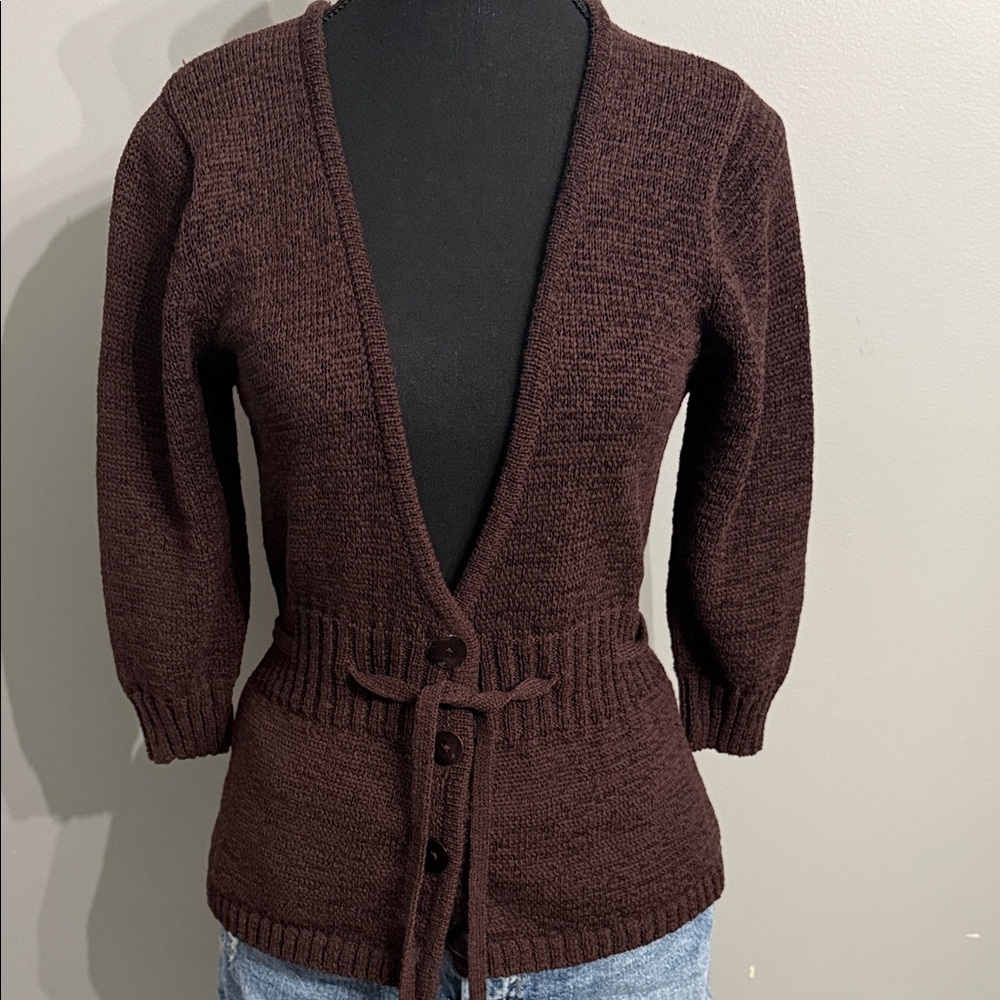 WD.NY Deep Brown Women's Cardigan - Picture 1 of 6